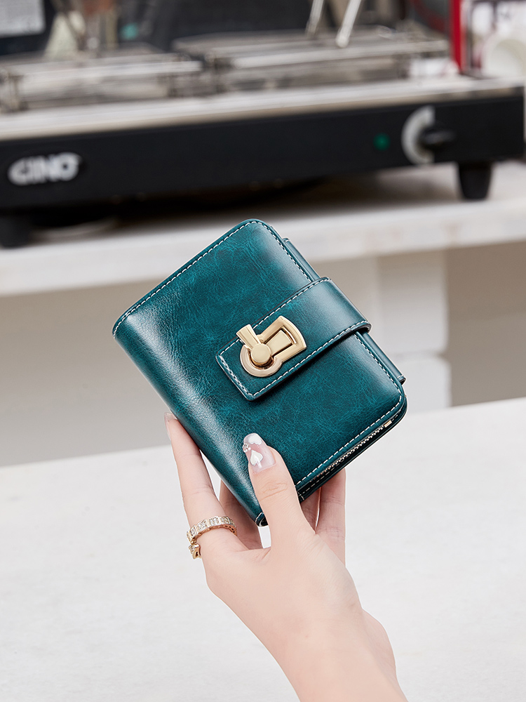 Card Top Loader - RFID Retro Kadın Cüzdanı Üç Katlı